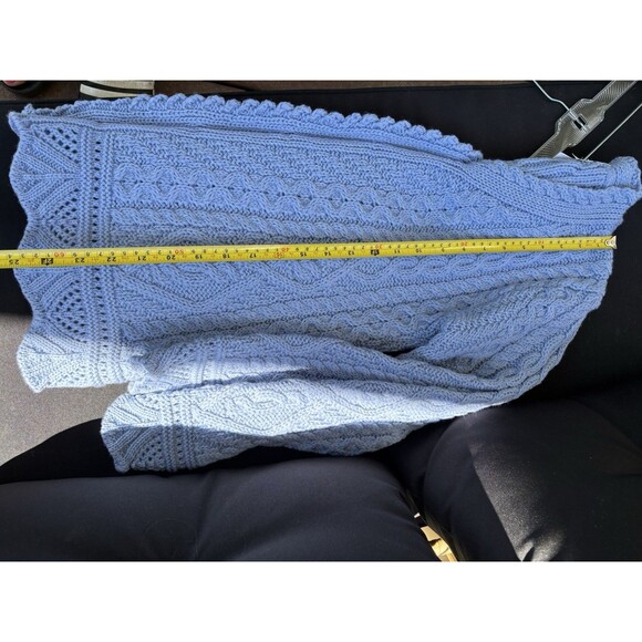 Arancrafts Women’s Blue Wool Cardigan XS-Medium 100% Wool Made In Ireland EUC - Picture 5 of 6